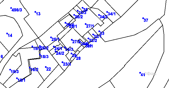 Parcela st. 30/1 v KÚ Babice u Rosic, Katastrální mapa