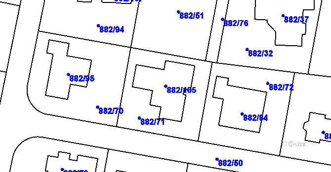 Parcela st. 882/105 v KÚ Babice u Rosic, Katastrální mapa