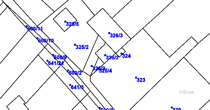 Parcela st. 326/2 v KÚ Babice u Rosic, Katastrální mapa