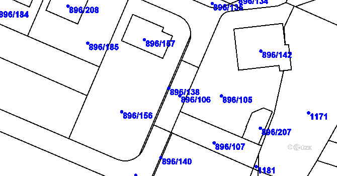 Parcela st. 896/138 v KÚ Babice u Rosic, Katastrální mapa