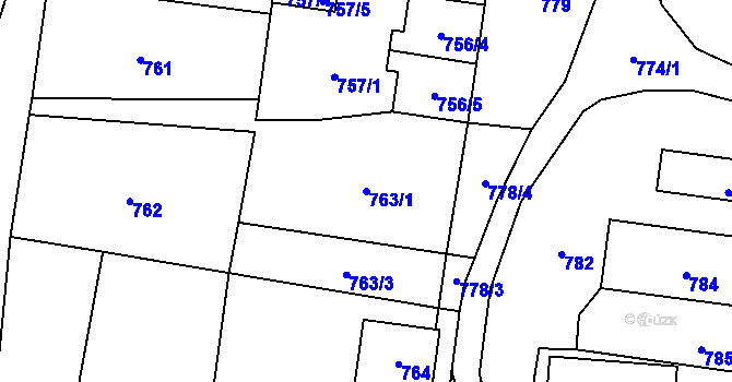 Parcela st. 763/1 v KÚ Babice u Rosic, Katastrální mapa