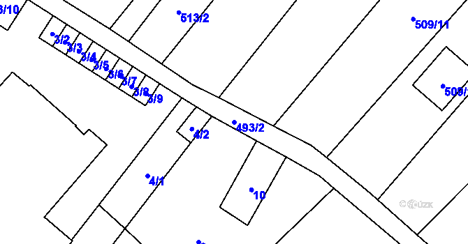 Parcela st. 493/2 v KÚ Babice u Rosic, Katastrální mapa