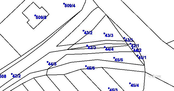 Parcela st. 42/3 v KÚ Babice u Rosic, Katastrální mapa