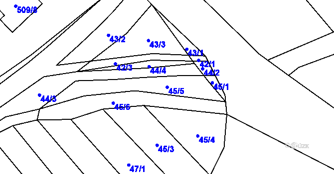 Parcela st. 45/5 v KÚ Babice u Rosic, Katastrální mapa