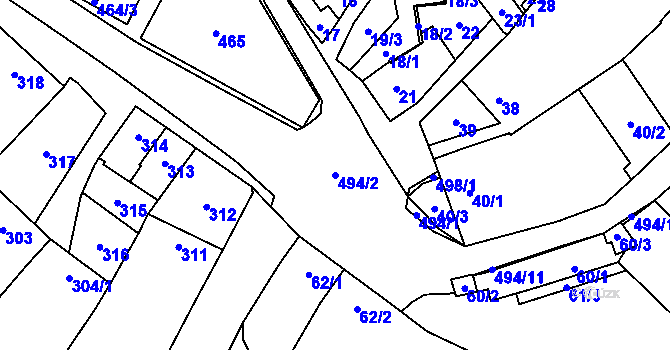 Parcela st. 494/2 v KÚ Babice u Rosic, Katastrální mapa