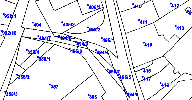 Parcela st. 494/4 v KÚ Babice u Rosic, Katastrální mapa