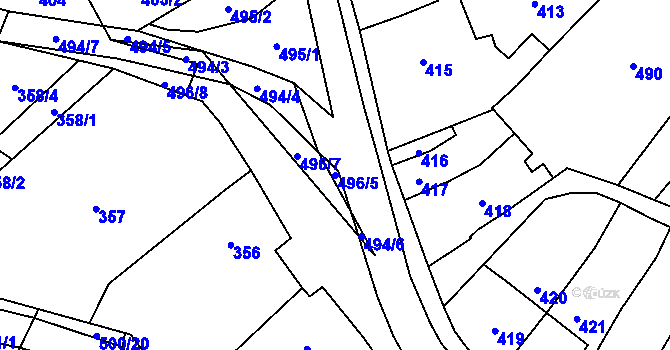 Parcela st. 496/5 v KÚ Babice u Rosic, Katastrální mapa
