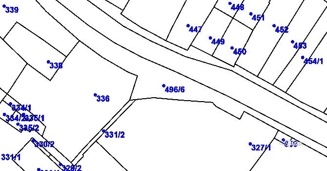 Parcela st. 496/6 v KÚ Babice u Rosic, Katastrální mapa