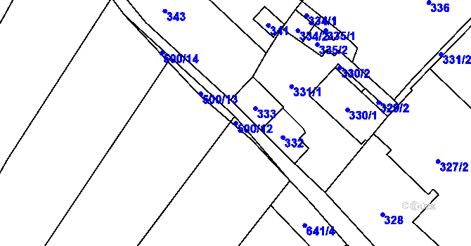 Parcela st. 500/12 v KÚ Babice u Rosic, Katastrální mapa