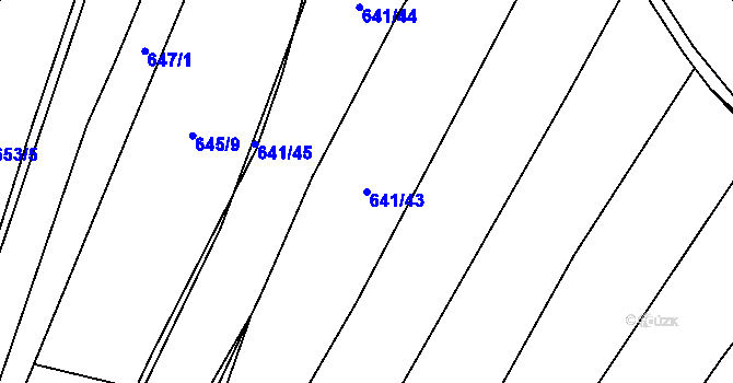 Parcela st. 641/43 v KÚ Babice u Rosic, Katastrální mapa