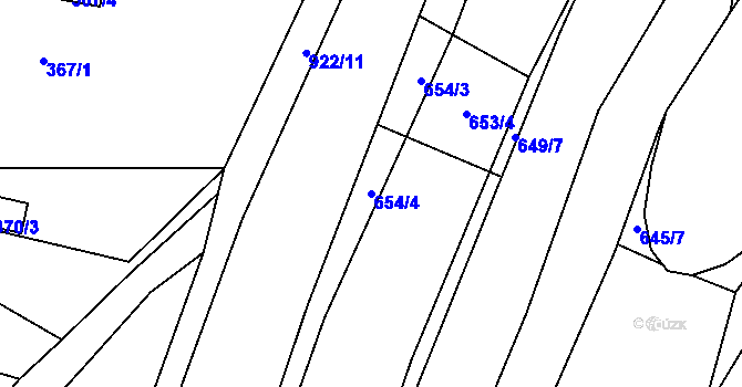 Parcela st. 654/4 v KÚ Babice u Rosic, Katastrální mapa