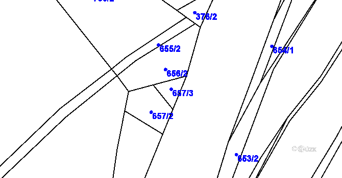 Parcela st. 657/3 v KÚ Babice u Rosic, Katastrální mapa