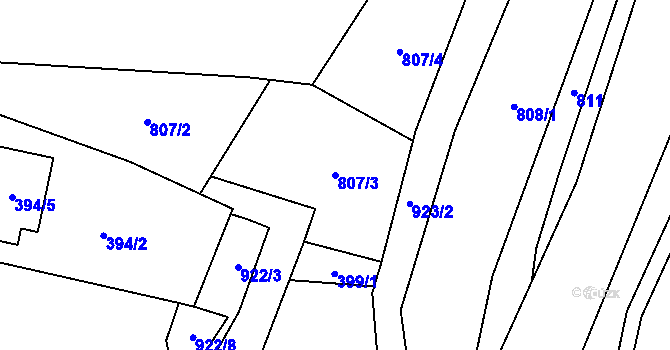 Parcela st. 807/3 v KÚ Babice u Rosic, Katastrální mapa