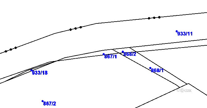 Parcela st. 867/1 v KÚ Babice u Rosic, Katastrální mapa
