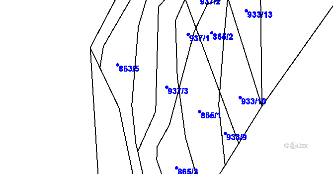 Parcela st. 937/3 v KÚ Babice u Rosic, Katastrální mapa