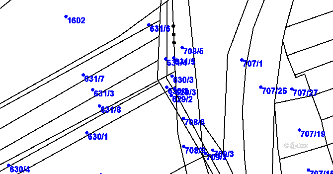 Parcela st. 630/2 v KÚ Babice u Rosic, Katastrální mapa