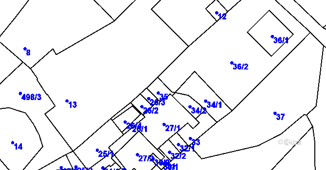Parcela st. 36/3 v KÚ Babice u Rosic, Katastrální mapa