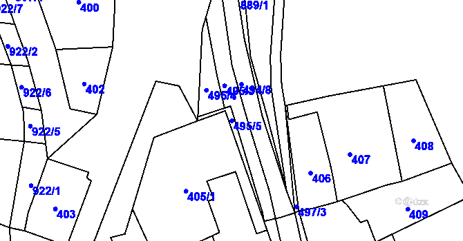 Parcela st. 495/5 v KÚ Babice u Rosic, Katastrální mapa