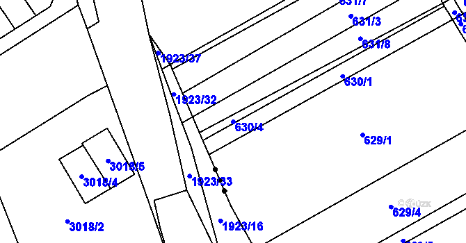 Parcela st. 630/4 v KÚ Babice u Rosic, Katastrální mapa