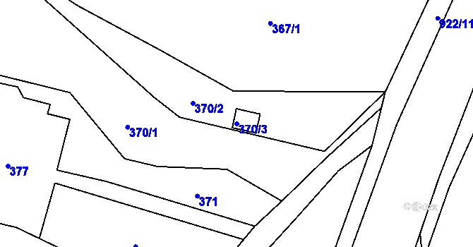 Parcela st. 370/3 v KÚ Babice u Rosic, Katastrální mapa