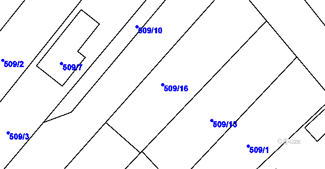 Parcela st. 509/16 v KÚ Babice u Rosic, Katastrální mapa