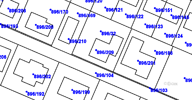 Parcela st. 896/209 v KÚ Babice u Rosic, Katastrální mapa