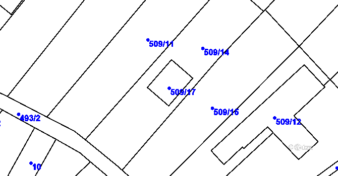 Parcela st. 509/17 v KÚ Babice u Rosic, Katastrální mapa