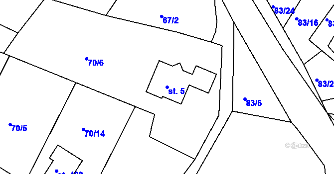 Parcela st. 5 v KÚ Babylon, Katastrální mapa