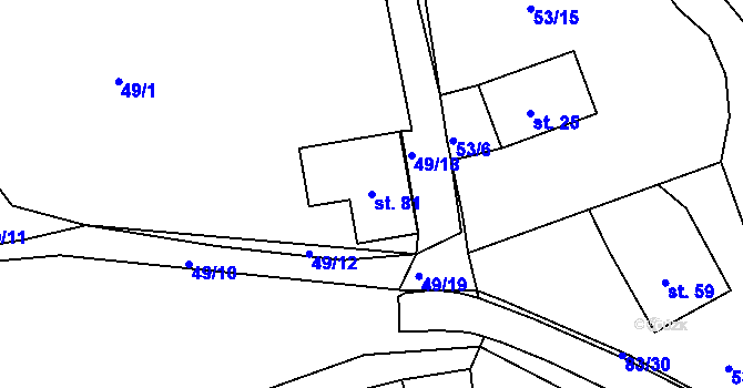 Parcela st. 81 v KÚ Babylon, Katastrální mapa