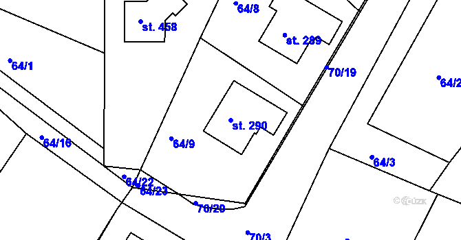 Parcela st. 290 v KÚ Babylon, Katastrální mapa