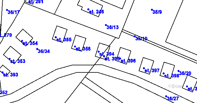 Parcela st. 394 v KÚ Babylon, Katastrální mapa