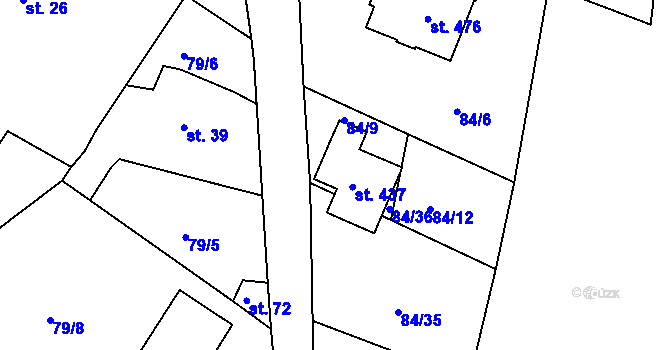 Parcela st. 437 v KÚ Babylon, Katastrální mapa