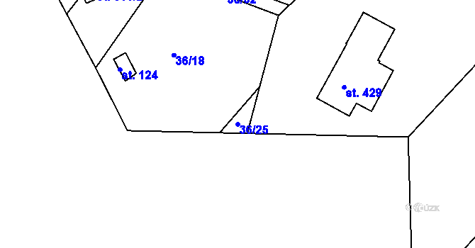 Parcela st. 36/25 v KÚ Babylon, Katastrální mapa