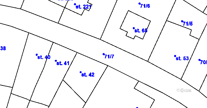 Parcela st. 71/7 v KÚ Babylon, Katastrální mapa