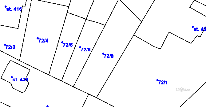 Parcela st. 72/8 v KÚ Babylon, Katastrální mapa