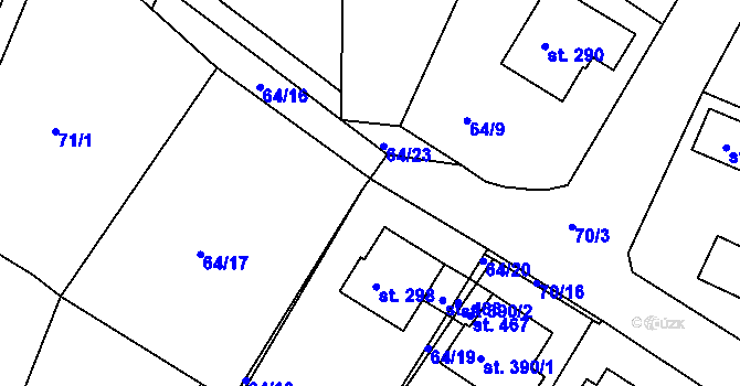 Parcela st. 70/21 v KÚ Babylon, Katastrální mapa