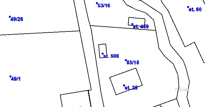 Parcela st. 506 v KÚ Babylon, Katastrální mapa