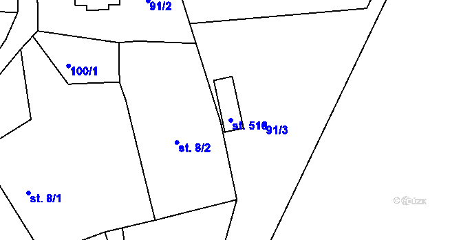 Parcela st. 516 v KÚ Babylon, Katastrální mapa