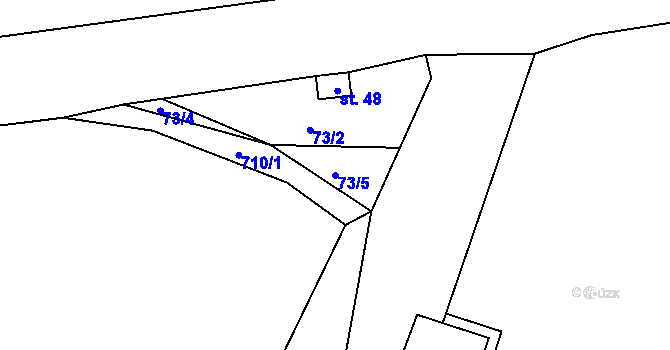 Parcela st. 73/5 v KÚ Bácovice, Katastrální mapa