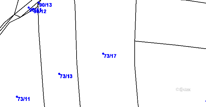 Parcela st. 73/17 v KÚ Bácovice, Katastrální mapa