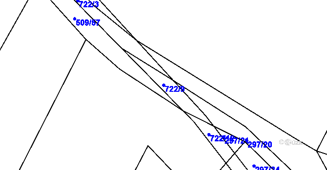 Parcela st. 722/9 v KÚ Bácovice, Katastrální mapa