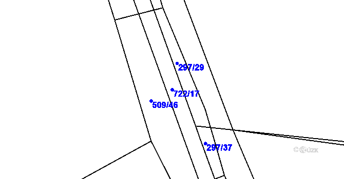 Parcela st. 722/17 v KÚ Bácovice, Katastrální mapa