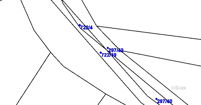 Parcela st. 722/19 v KÚ Bácovice, Katastrální mapa