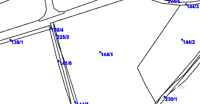 Parcela st. 144/1 v KÚ Milotičky, Katastrální mapa