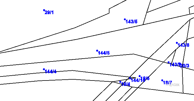 Parcela st. 144/5 v KÚ Milotičky, Katastrální mapa