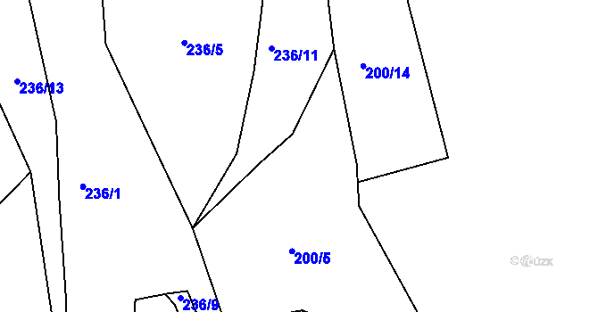 Parcela st. 200/4 v KÚ Milotičky, Katastrální mapa
