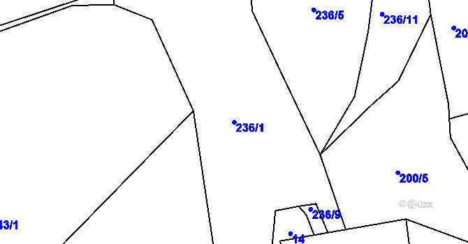 Parcela st. 236/1 v KÚ Milotičky, Katastrální mapa