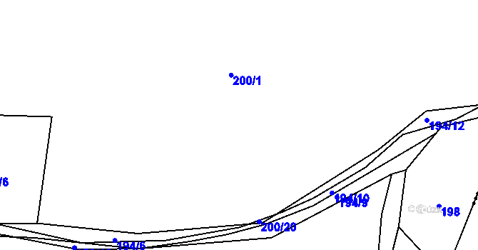 Parcela st. 200/19 v KÚ Milotičky, Katastrální mapa