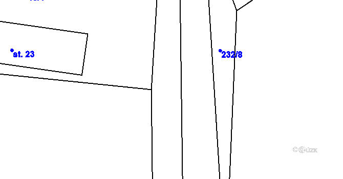 Parcela st. 232/6 v KÚ Milotičky, Katastrální mapa