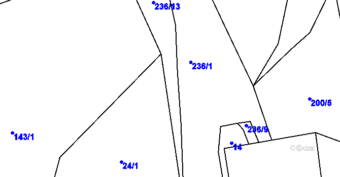 Parcela st. 236/7 v KÚ Milotičky, Katastrální mapa